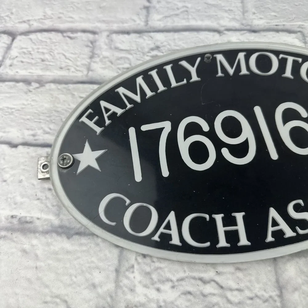 Family Motor Coach Assoc SIGN‎ Plaque Camper Mobile Trailer RV OVAL Plastic